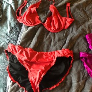 Ruffle Red bikini- Swimsuits for All